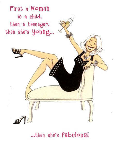 Funny Birthday Card For Her Then She S Fabulous Happy Birthday