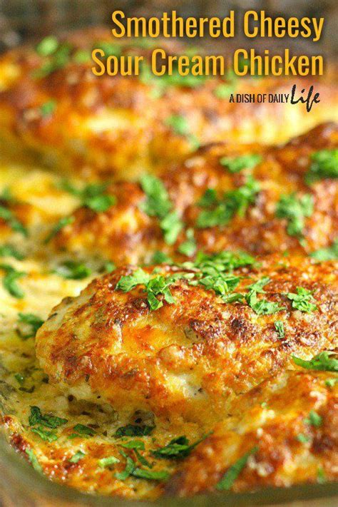 Mix the panko crumbs into the sour cream mixture. Smothered Cheesy Sour Cream Chicken | Recipe | Sour cream ...