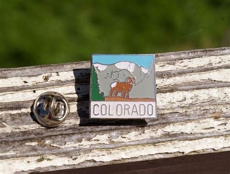Colorado Co State Mountain Ram Lapel Pin Pinback Silver Tone Metal