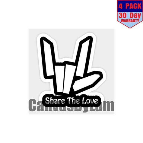 Share The Love 4 Pack 4x4 Inch Sticker Decal Etsy
