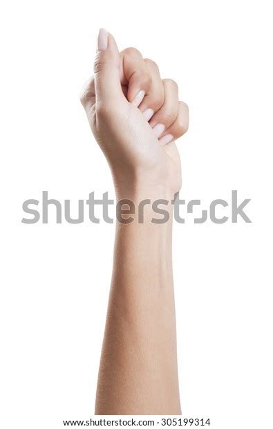 Womans Hand Clenched Into Fist Beautiful Stock Photo 305199314
