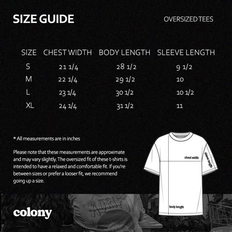 Oversized Tshirt Size Guide Find The Perfect Fit
