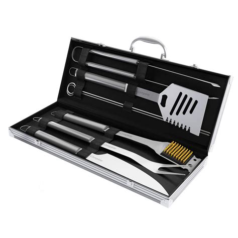Home Complete Stainless Steel Bbq Grill Tool Set With Storage Case