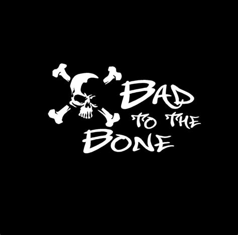 Bad To The Bone Skull Window Decal Sticker Custom Made In The Usa