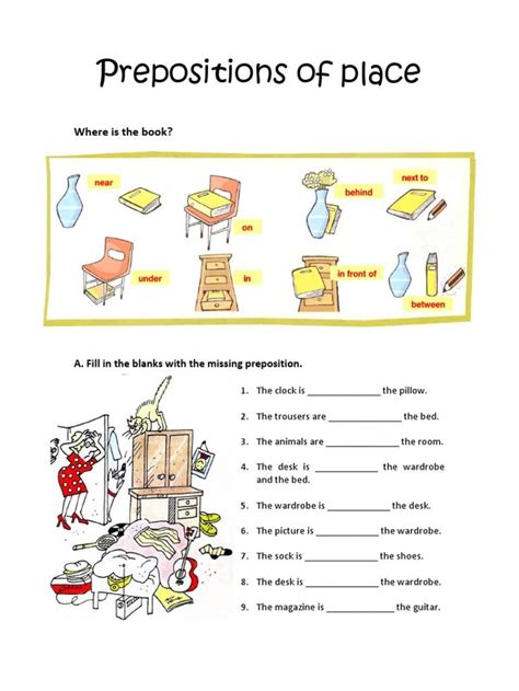 Prepositions of Place Worksheet Prepositions en ingles Aprender ingles para niños Hojas de