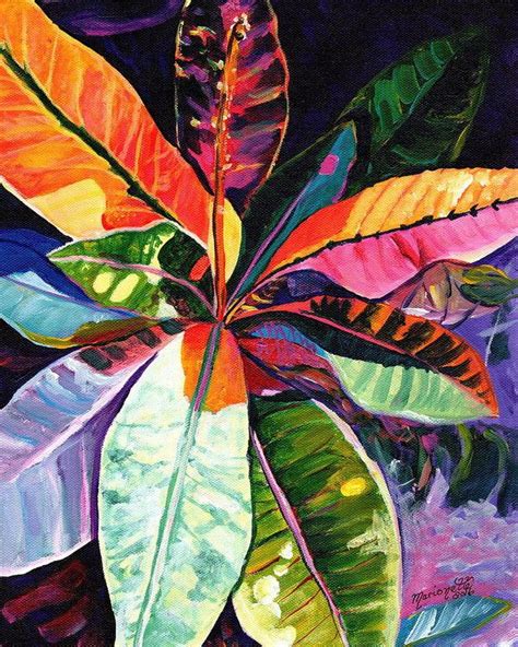 Kauai Croton Leaves Art Print By Marionette Taboniar Artofit
