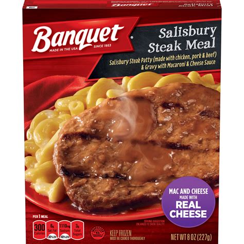 Banquet Basic Salisbury Steak With Mac And Cheese Frozen Single Serve
