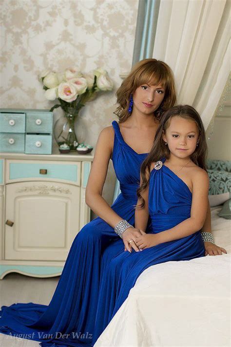 Mother Daughter Matching Dress Blue Maxi Dress One Tones Mom Mother Daughter Dresses
