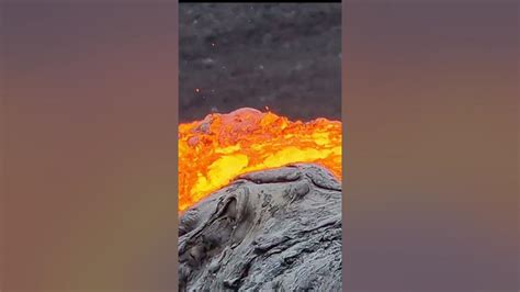 Lava Runs At Incredible Speed Down Into Natthagi Iceland Volcano Youtube