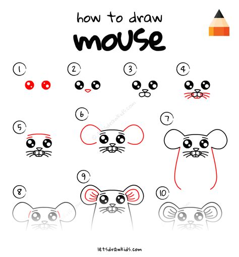 How To Draw A Cartoon Mouse Step By Step