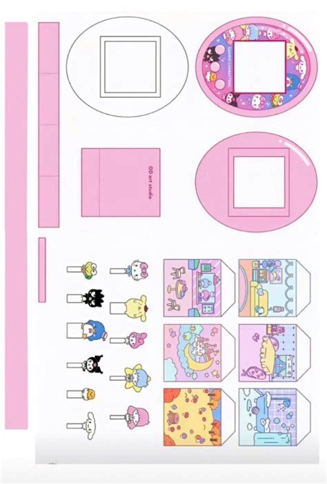 Tamagochi Paper Doll Template Hello Kitty Crafts Hello Kitty Printables