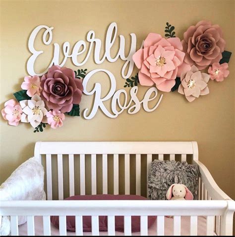 Cutout Name Signs Two Names Girly Happy Nursery Decor Baby Girl