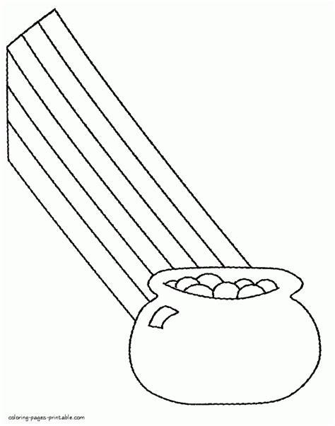 Rainbow And Pot Of Gold Coloring Page