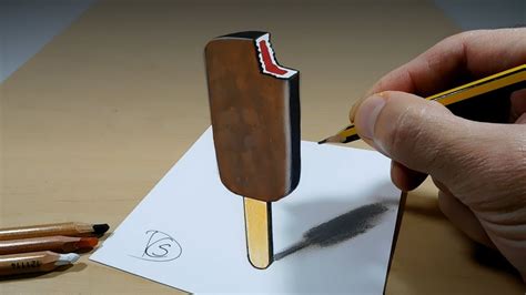 3d Trick Art On Paper Chocolate Ice Cream Optical Illusion Youtube