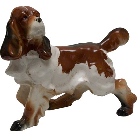 Large Vintage Spaniel Dog Figurine By Wales Made In Japan From