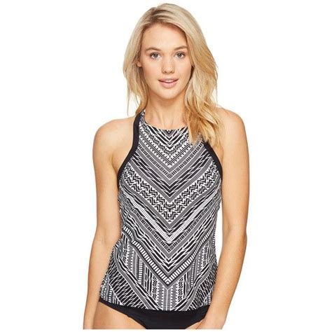 Jantzen Jantzen Sport Crossing Paths Racerback Tankini Black Womens