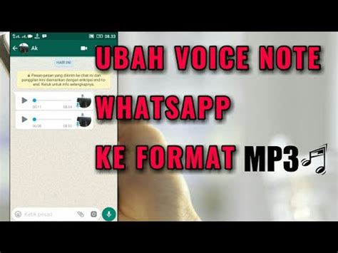 Kamu bisa mengkonversi video klip menjadi file mp3 dan memutarnya di media player manapun. Cara Merubah Voice Note Pada WhatsApp Menjadi MP3 - YouTube