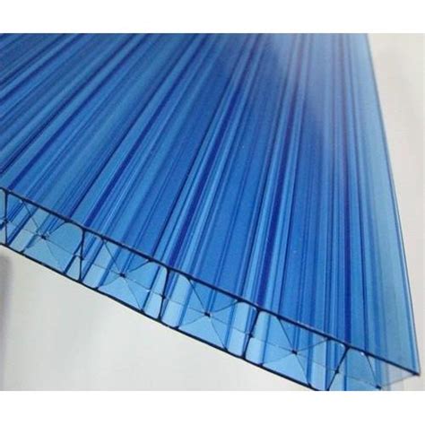 Color Coated Water Proof Blue Polycarbonate Hollow Sheet Thickness 10 12 Mm Rs 27 Square