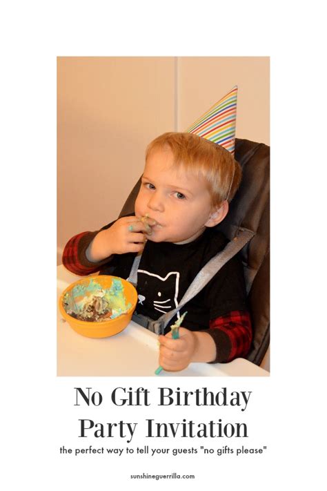 The Best Wording for a "No Gift" Birthday Party Invitation - Sunshine