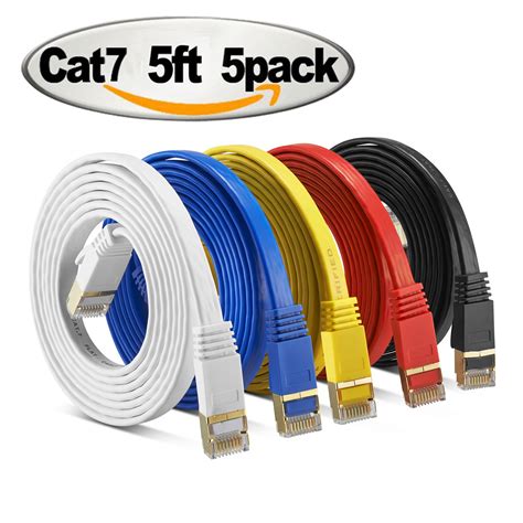 Cat 7 Shielded Ethernet Cable 5 Ft 5 Pack 10gb Jadaol Fastest