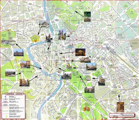 Map Of Rome With Attractions Rome Tourist Italy Trip Planning Italy