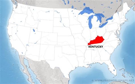 City, region, country, isp and location on a map. Where is Kentucky located on the map?
