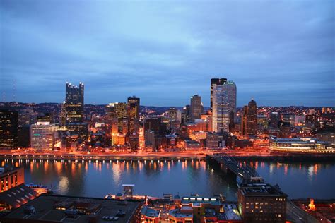 Pittsburgh Pittsburghs Skyline At Night From Mount Washington