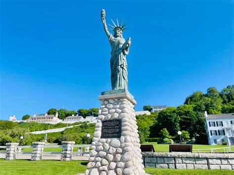 why there s a statue of liberty on mackinac island the only one of its kind in michigan