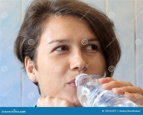 Girl Drinking Water Stock Image Image Of Hair Care 125761877