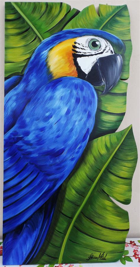 Arte Arara Azul Por Fabiana Kaled Parrots Art Bird Drawings Parrot