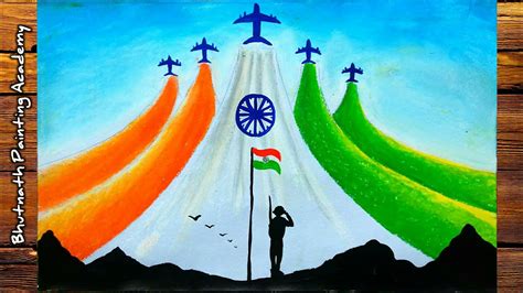 How To Draw Republic Day Drawing Easyindependence Day Painting Youtube