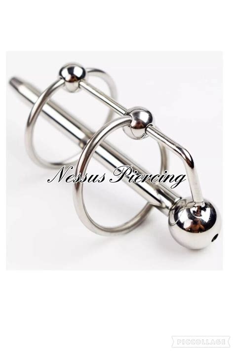 Four Ring Prince Albert Wand Urethral Sound Piercing Hollow End Sound