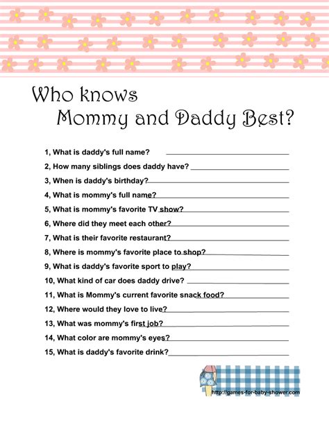 Printable Who Knows Mommy And Daddy Best Printable Word Searches