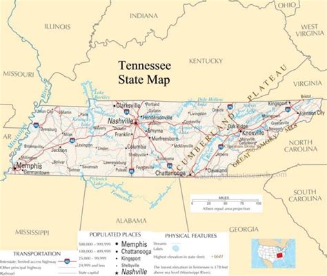 Free Printable Tennessee Map With Cities In Pdf World Map With
