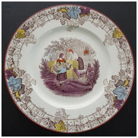 Copeland Spode Byron Dinner Plate Multicolor With Red Trim Ruby Lane