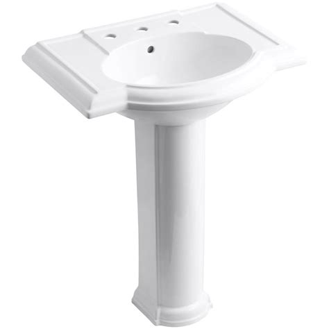 This easy clean, smooth surface sink is manufactured of high. KOHLER Devonshire Vitreous China Pedestal Combo Bathroom ...
