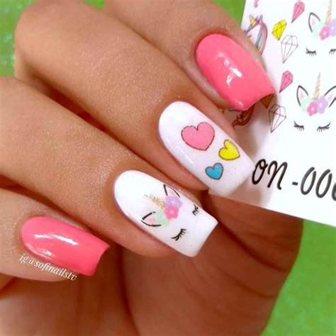 Vamos a ver diseños de uñas para niñas de colores y con dibujos que van a encantar a muchas. uñas con unicornio sencillas para niñas #uñasparaniñas # ...