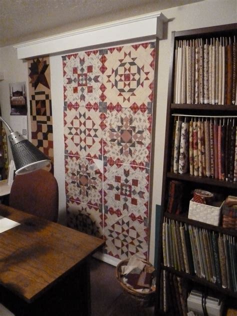 My Quilt Room Design Wall With 2 Partial Quilts Hanging On It Living