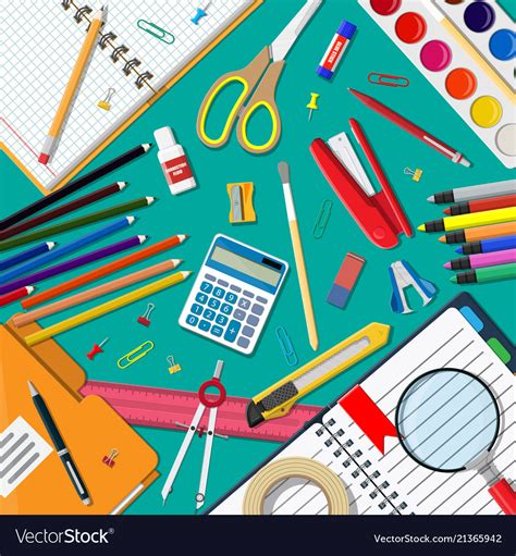 Stationery Set Icons Royalty Free Vector Image