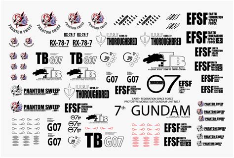 Rx 78 7senki Printable Gundam Decals Hd Png Download Kindpng