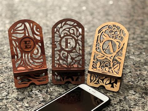 Cell Phone Holder Cell Phone Stand Personalized Wood Cell Etsy