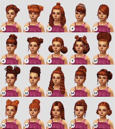 Kid Cc Hair Sims 4 Maxis Match Partsret
