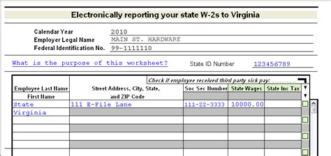 Illinois Virginia And Wisconsin E Filing State W 2s