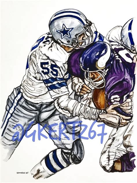 Lee Roy Jordan Dallas Cowboys Lb 55 Roh Inductee Artwork By Glen