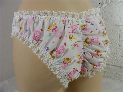 Sissy Panties Frilly White Cotton Lace Fairy Princess Scrunch Etsy