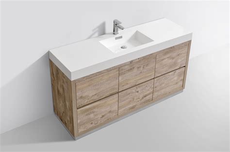 Bliss 60 Single Sink Floor Mount Nature Wood Modern