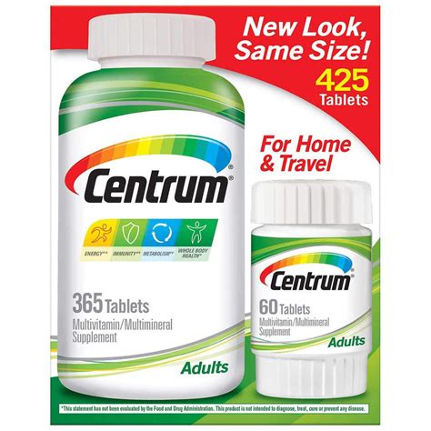 Centrum Adult Multivitaminmultimineral Supplement Pack Of 2 365
