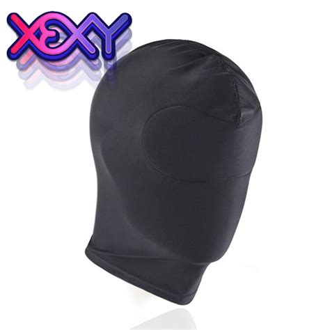 No Hole Spandex Full Face Balaclava Mask Hood Play Costume Blind Bdsm Faceless2 Ebay