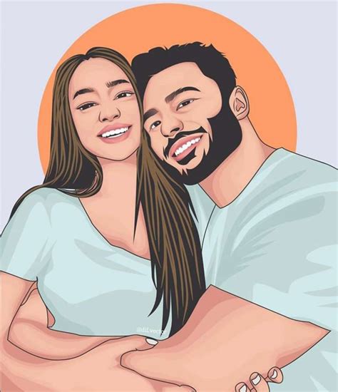 Fadilvect I Will Draw Romantic Couple Vector Portrait From Your Photo For On Fiverr Com