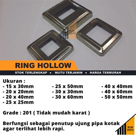 Jual Tutup Pipa Kotak Ring Hollow Stainless Steel Shopee Indonesia